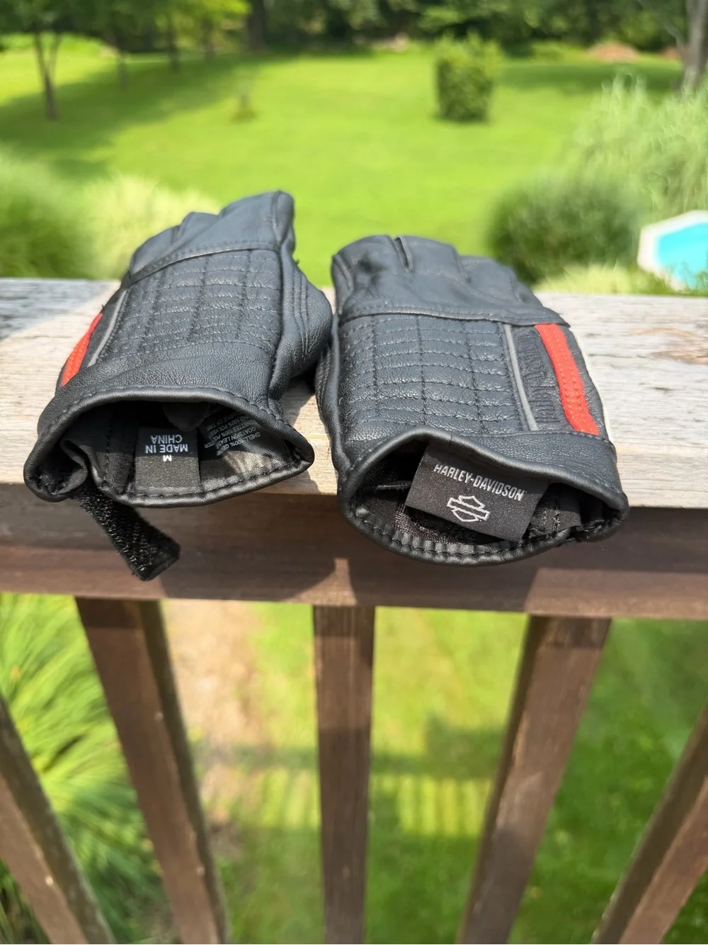 Harley-Davidson Genuine Goatskin Leather Motorcycle Riding Gloves Black M